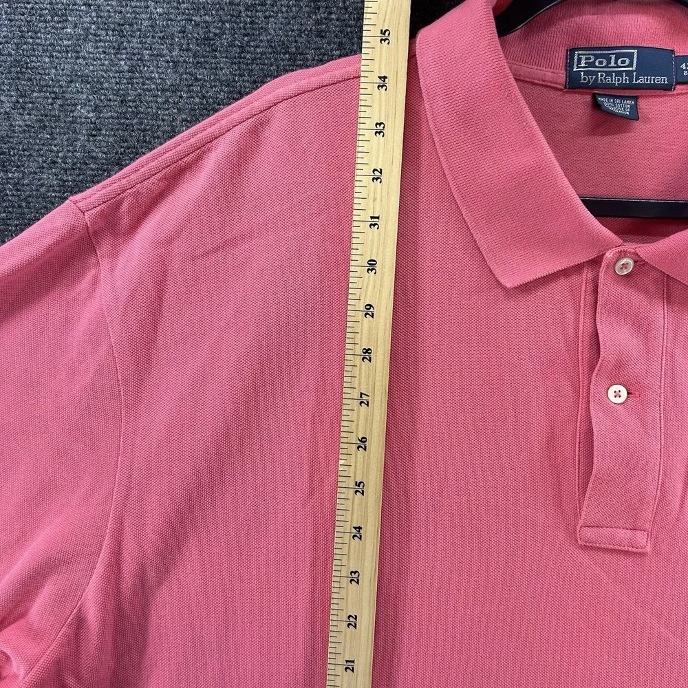 Polo Ralph Lauren Polo Shirt Mens 4XB Big Pink/Peach Stripe Pony Preppy Luxury